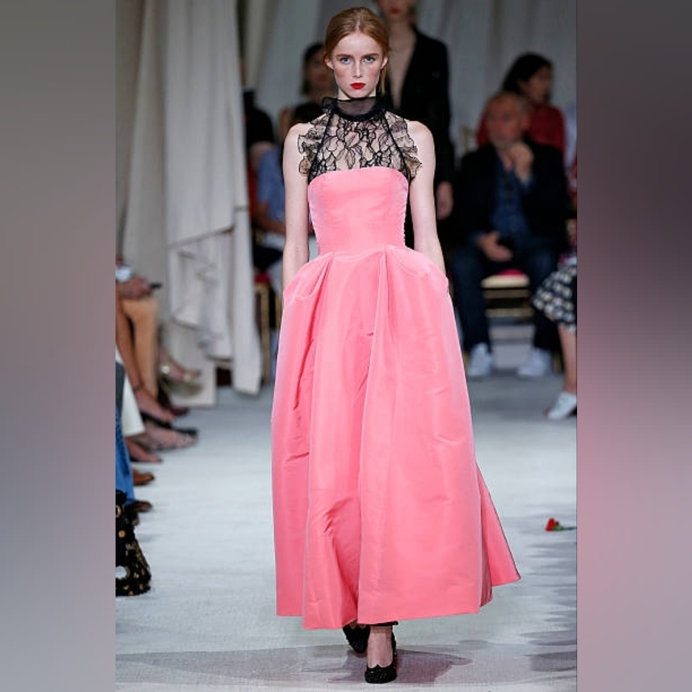 ○$7,500 OSCAR DE LA RENTA PINK SILK PLEADED RUNWAY GOWN US 10 L - Picture 7 of 10